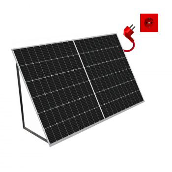 Balkonkraftwerk 370Wp / 300W mit CDZ SOLAR 370 und Hoymiles HM-300, To Go vormontiert, Mini PV-Anlage, Plug and Play